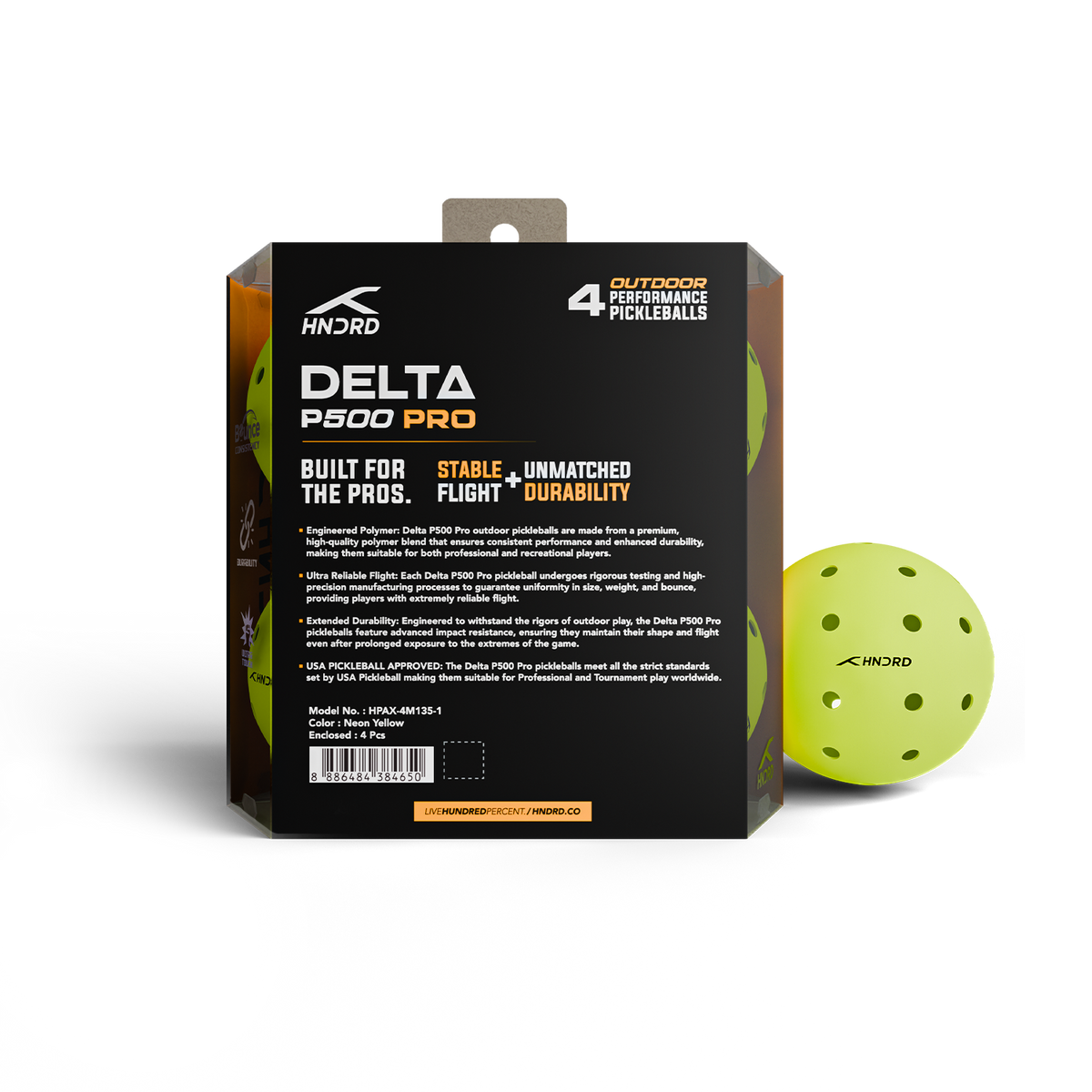 Bóng Pickleball Delta P500 Pro (Pack of 4)